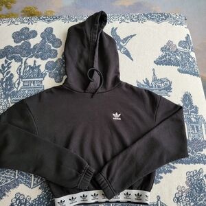 Adidas Black Cropped Hoodie Size XS